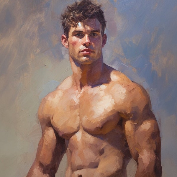 Peinture impressionniste, Art gay, Peinture d'hommes, Portrait d'homme