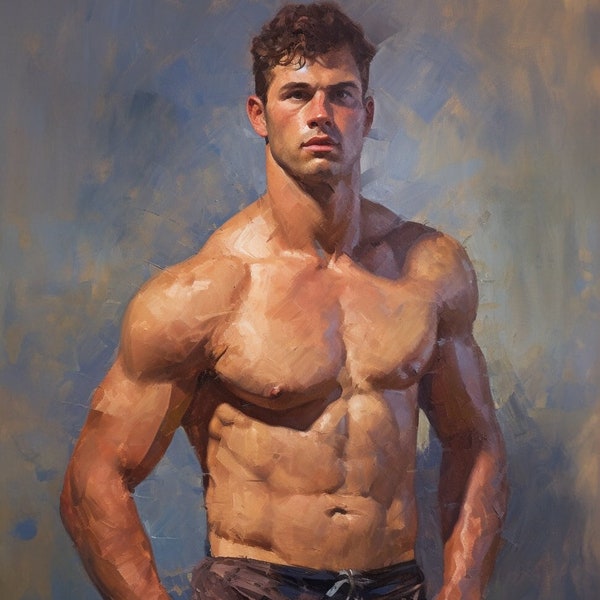 Impressionistic Painting, Gay art, Male painting, Male Portrait