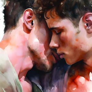 Watercolour Painting, Gay art, Male painting, Male Portrait