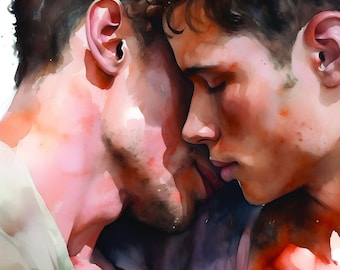 Watercolour Painting, Gay art, Male painting, Male Portrait