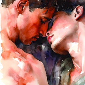 Watercolour Painting, Gay art, Male painting, Male Portrait