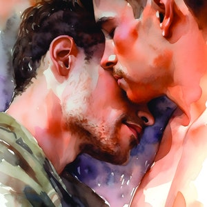 Watercolour Painting, Gay art, Male painting, Male Portrait