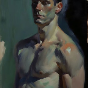 Impressionistic Painting, Gay art, Male painting, Male Portrait
