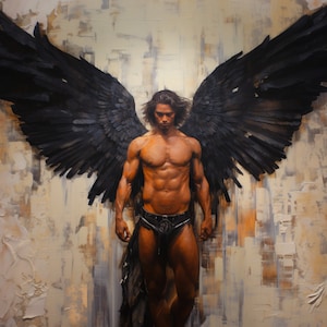 Digital Painting of a Male Angel, Gay art, Male painting, Male Portrait