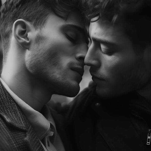 Black and White Photograph of Gay Couple, Gay art, Male Portrait