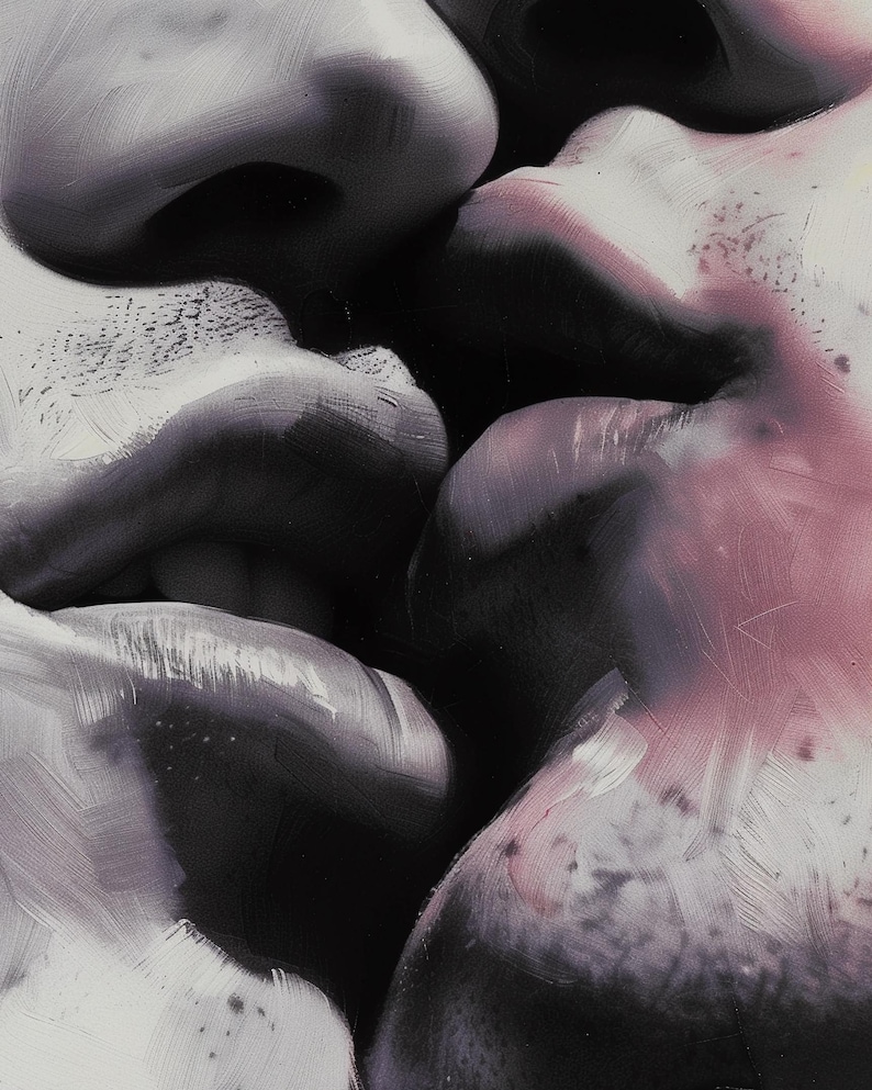 Bacio Pittura astratta, Arte gay, Pittura maschile, Ritratto maschile immagine 2