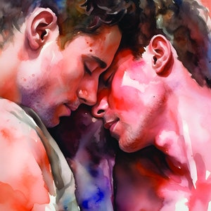 Watercolour Painting, Gay art, Male painting, Male Portrait