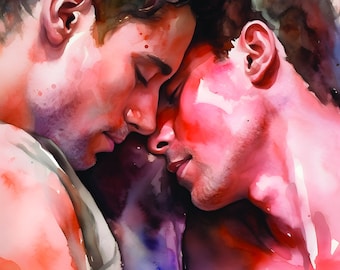 Watercolour Painting, Gay art, Male painting, Male Portrait