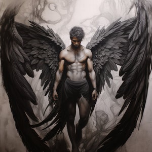 Digital Painting of a Male Angel, Gay art, Male painting, Male Portrait
