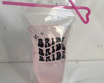 Bride, Hen Do, Drinking Pouch, Bride Party Cup, Bachelorette Cups, Bride Tribe Pouch, Honeymoon Drinking Pouch