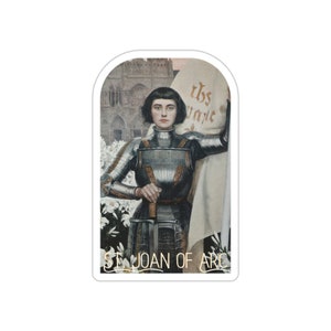 Saint Joan of Arc Die-Cut Sticker, Catholic Saint, Vintage Decal