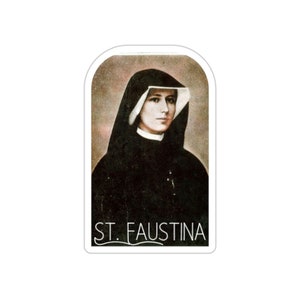 Saint Maria Faustina Kowalska Die-Cut Sticker, Catholic Saint, Vintage Decal