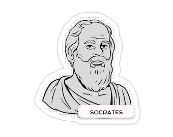 Sokrates Die-Cut Aufkleber, Comic-Stil, antikes Griechenland, griechischer Philosoph, Socratic, Philosophie Aufkleber