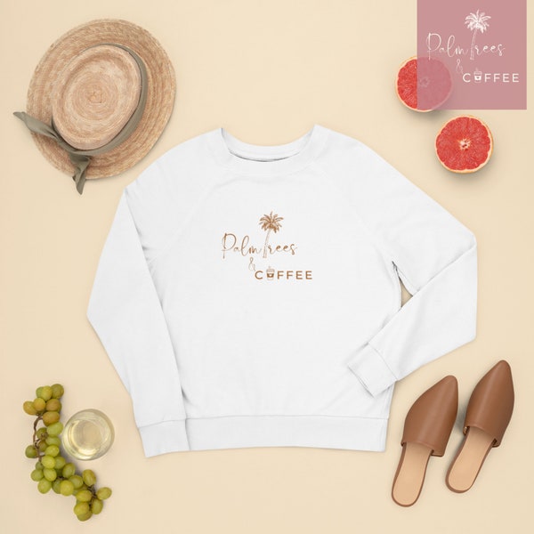 Palm Trees & Coffee , Spring Sweatshirts , Unisex Heavy Blend Crewneck Sweatshirt , Loose fit, Gift for Her, Sweatshirt Gildan