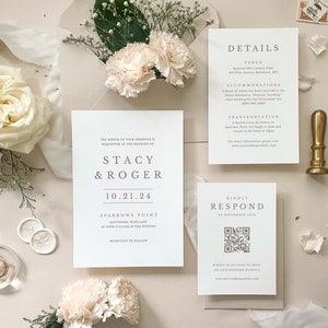Simple Wedding Invitation Template, DIY Wedding Invitation Suite, Modern Invitation Design, Minimalist Wedding Invitation Instant Download