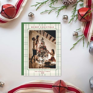 HOLIDAY Card Template |  Festive Christmas Card Template, DIY, Portrait Photo Holiday Card, Printable Download, Editable Template