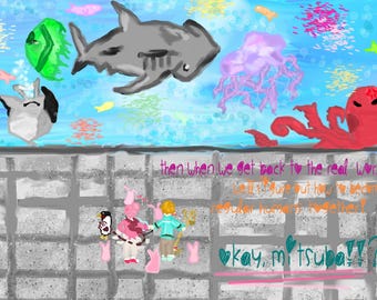 TBHK "Aquarium Date" Mitsuba & Kou Chapter 98 13x10 Poster, Made to Order!