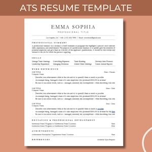 ATS Friendly Resume, ATS Resume Template, ATS Resume, Resume Template Word, Resume Template Google Docs, Google Docs Resume Template