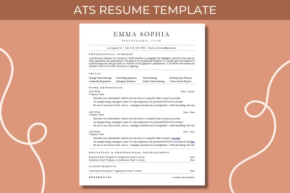 ATS Friendly Resume, ATS Resume Template, ATS Resume, Resume Template Word, Resume Template Google Docs, Google Docs Resume Template