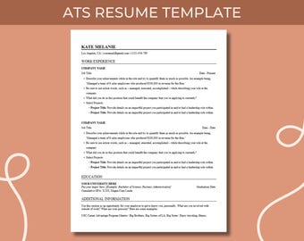 Professional Resume Template, ATS Friendly Resume, ATS Resume, Resume Template Word, Resume Template Google Docs, Google Docs Resume