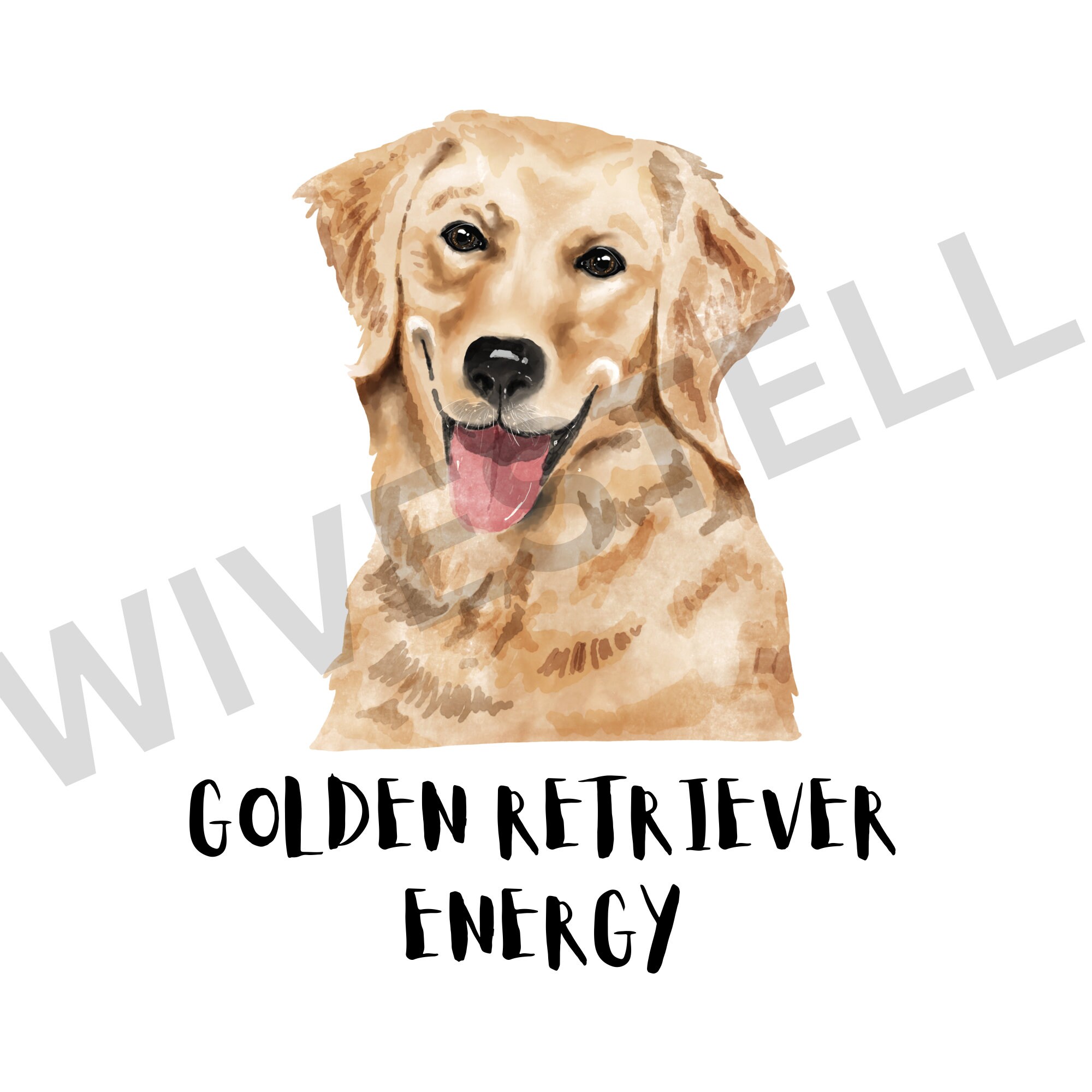 Golden Retriever Energy PNG File Etsy