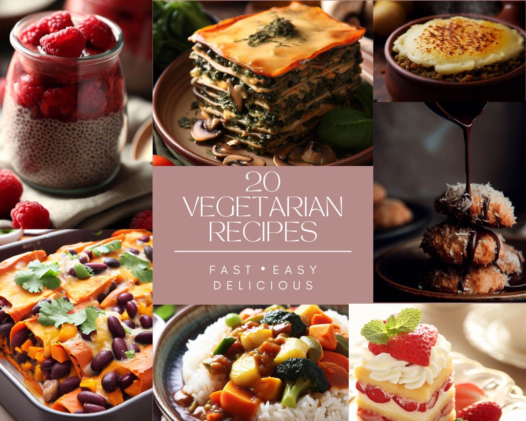20 Healthy Vegetarian Recipes | Printable Recipe Ebook | Recipe Pack