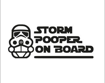 Storm Pooper On Board Car Sticker Star wars