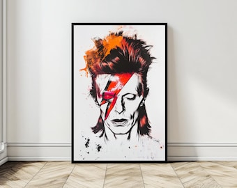 David Bowie CD Cover Style Poster, lebendige Farben, moderne Kunst, Geschenkidee, Home Decor.