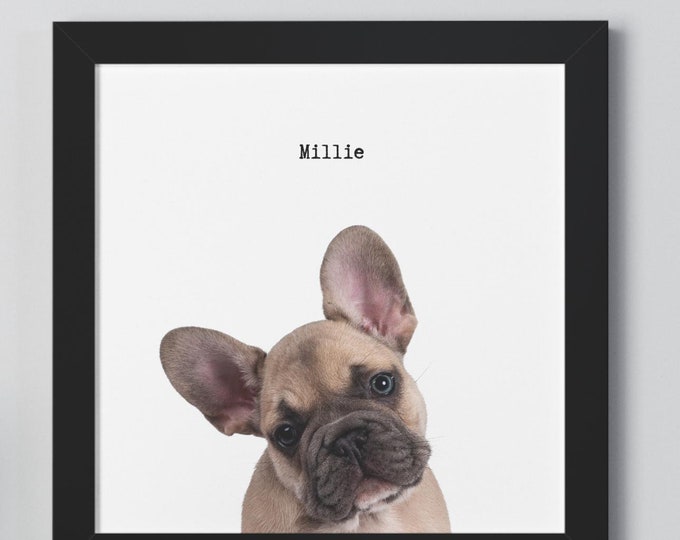 Personalized Dog Portrait Framed Poster, Custom Pet Art, Pet Lover Decor, Gift for Dog Owners, Cute Animal Custom Personalized Pet Memorial
