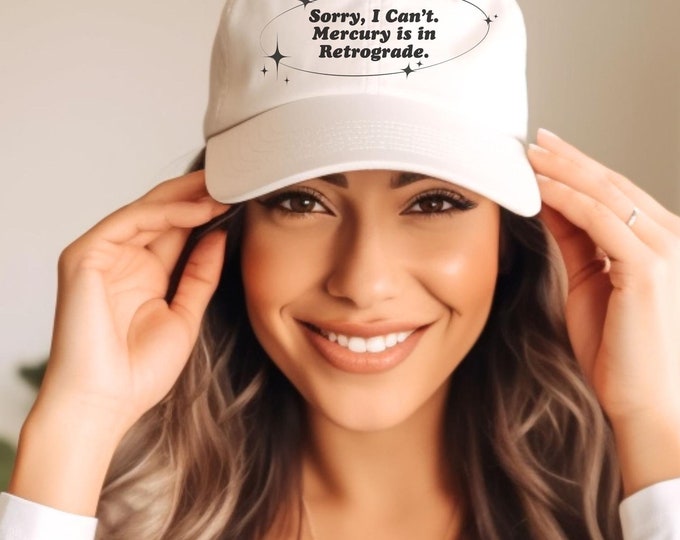 Retrograde Dad Cap - Sorry I Can't, Cool Astrology Hat, Gift for Space Lovers, Trendy Dad Hat, Relaxed Style, Everyday Fashion