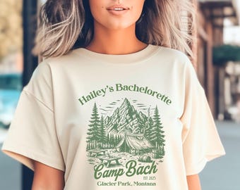 Camp Bachelorette Shirt - Custom Ringer Tshirt - Cabin Bachelorette - Retro Camp Tee - Custom Bachelorette Party Comfort Colors Shirts