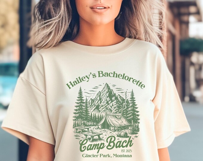 Camp Bachelorette Shirt - Custom Ringer Tshirt - Cabin Bachelorette - Retro Camp Tee - Custom Bachelorette Party Comfort Colors Shirts