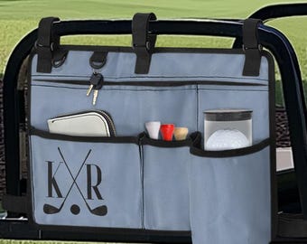 Personalized Golf Cart Storage Bag: Custom Monogram, Multiple Pockets