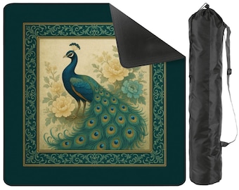 Peacock Mahjong Mat - Luxurious Game Mat with Smooth Surface, Non-Slip Design, Perfect for Game Night Fun