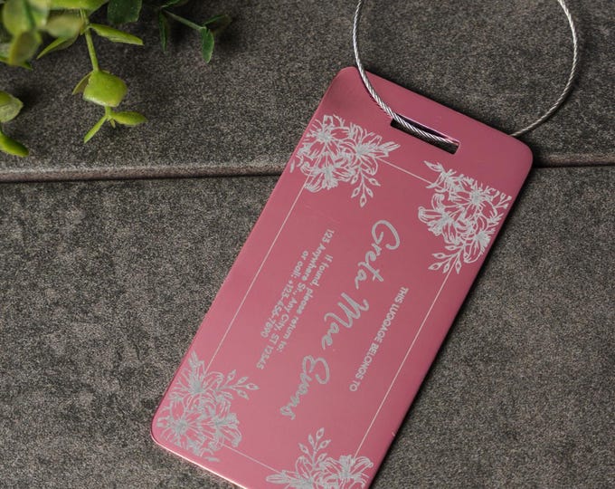 Metal Luggage Tag, Personalized Engraved Aluminum Travel Gift, Custom Suitcase Tag, Unique Backpack Tag