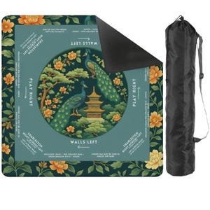 Non Slip Peacock Mahjong Tile Mat Mah Jongg Play Mat Accessories