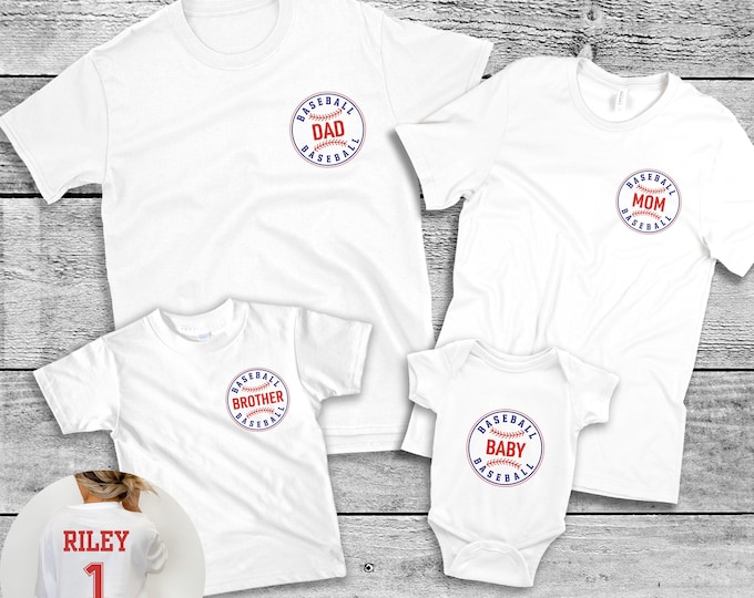 Family Baseball Shirt Personalized with Name on Back, Baseball Sweatshirt for Grandma, Grandpa, Aunt, Uncle, Brother, Sister