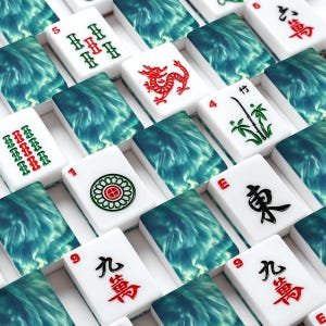 Mahjong Tile Set Northern Lights Design, Aurora Borealis Mahjong Tiles with Jokers, Galaxy Mahjong Game Set with Case Gift image 1