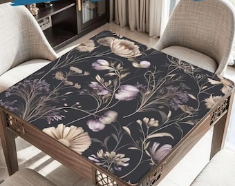Elegant Botanical Floral Mahjong Mat