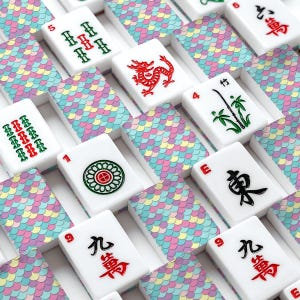 Juego de fichas de Mahjong de sirena, fichas acrílicas para el juego de Mahjong americano con comodines, juego de Mahjong colorido con estuche, regalo para la noche de juegos de mujeres. imagen 1
