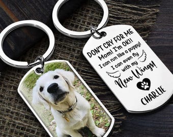 Memorial Keychain, Personalized Engraved Gift, Custom Remembrance Keyring, Sympathy Keepsake for Loss of Loved One, Pet Memorial Jewelry