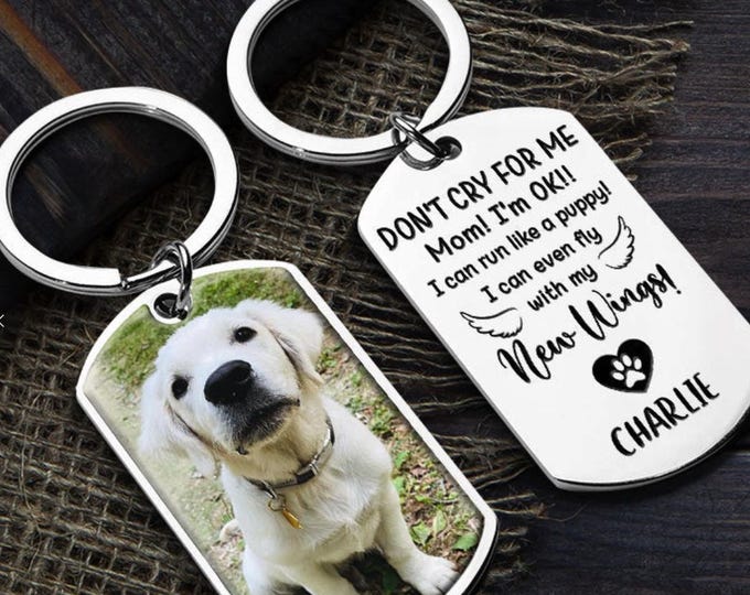 Memorial Keychain, Personalized Engraved Gift, Custom Remembrance Keyring, Sympathy Keepsake for Loss of Loved One, Pet Memorial Jewelry