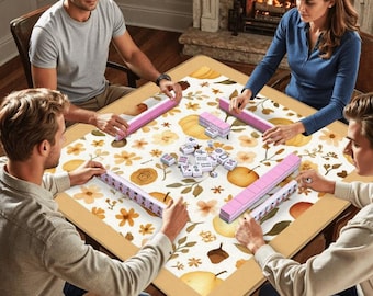 Fall Mahjong Mat – Autumn Game Table Cover | Seasonal Game Board Accessory for American Mah Jongg, Non-Slip & Durable Play Mat