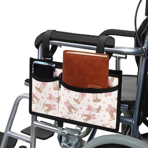 Cute Wheelchair Bag, Custom Accessory, Personalized Pouch, Travel Caddy, Gift for Seniors, Wheelchair Organizer