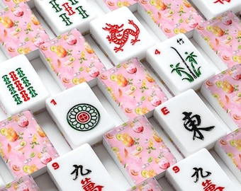 Cocktail Mahjong Tiles | Pink Martini Mahjong Set | Happy Hour Mahjong Tiles | Girls Night Mahjong | Poolside Mahjong | Acrylic Mahjong Set