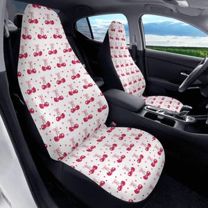 Seat Cover for Car, Stylish Car Seat Covers Full Set, Cute Car Accessories, Cherry Design, Coquette Car Decor Aesthetic Car Accessories,