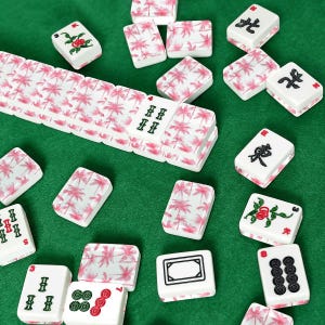 Pink Palm Tree Mahjong Tiles, Palm Beach Mahjong Set, Preppy Mahjong Tiles, Tropical Mahjong Coastal Grandmillennial Mahjong Pink Mahjong Bild 7