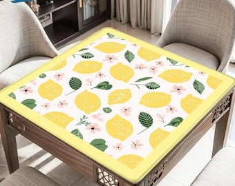 Lemon Mahjong Mat, Non-Slip Game Mat, Soft Play Surface, Perfect for Home, Club, and Tournament, Gift Idea