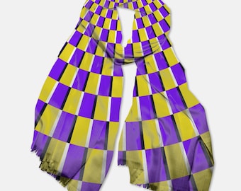 Trippy Pashmina Scarf: Psychedelic Rave Festival Shawl