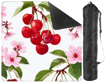 Cherry Blossom Mahjong Mat | Cherry Mahjong Table Mat | Pink Floral Mahjong Accessories | Fruit Mahjong Gift | Spring Mahjong Decor